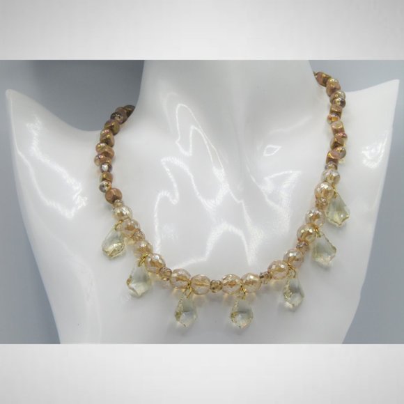 Champagne Gold Colour Beaded Jewelry Set - Picture 2 of 6